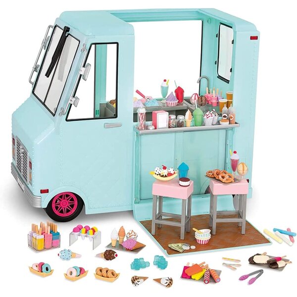 Our Generation Camioncino dei Gelati con Oltre 100 Accessori e Musica