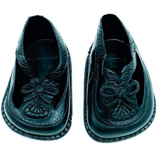 Scarpe in gomma nere per bambola grande 7,5x4,5 cm Folk Artesanía made in Spain