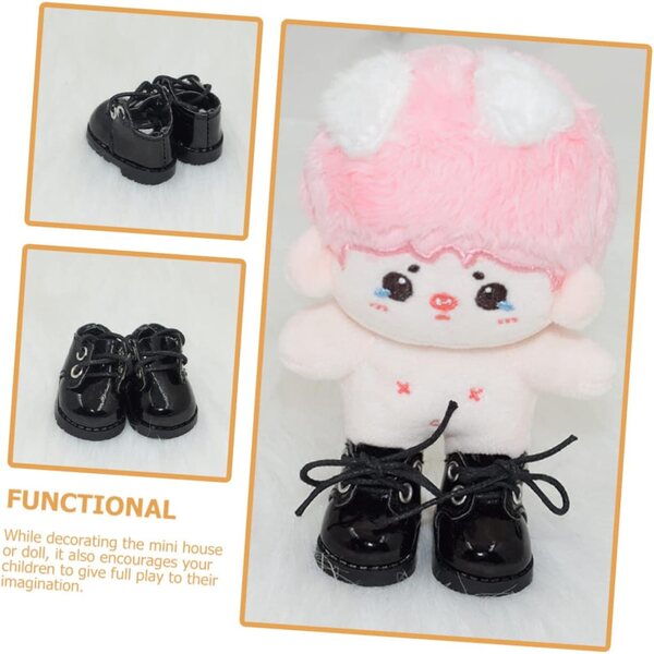 YARNOW 10 Paia Mini Scarpe in Pelle Nero e Bianco per Decorazioni e Scenografie