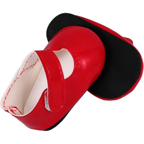 VICASKY Rote PU-Schuhe für 18-Zoll-Puppen – Miniatur-Modeaccessoires