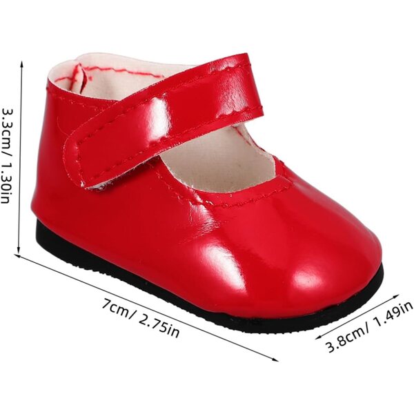 VICASKY Rote PU-Schuhe für 18-Zoll-Puppen – Miniatur-Modeaccessoires