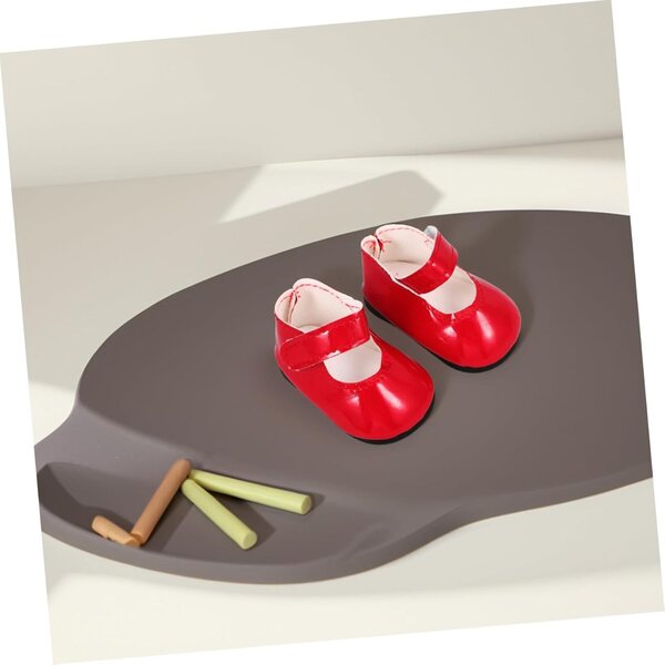 VICASKY Rote PU-Schuhe für 18-Zoll-Puppen – Miniatur-Modeaccessoires