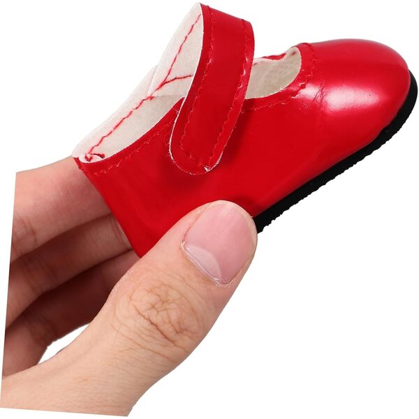 VICASKY Rote PU-Schuhe für 18-Zoll-Puppen – Miniatur-Modeaccessoires