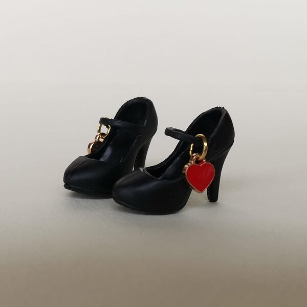 Amagogo High Heel-Schuhe im Maßstab 1:6 für 12-Zoll-Puppen, stilvolles Schwarz