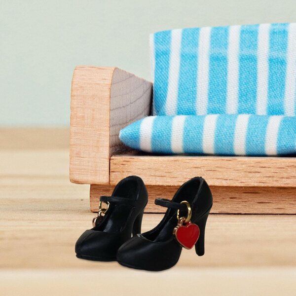 Amagogo High Heel-Schuhe im Maßstab 1:6 für 12-Zoll-Puppen, stilvolles Schwarz