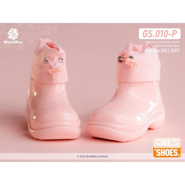 HiPlay Rosa Regenstiefel mit Schnürsenkeln, Zubehör 1/6 für Actionfiguren-Puppen