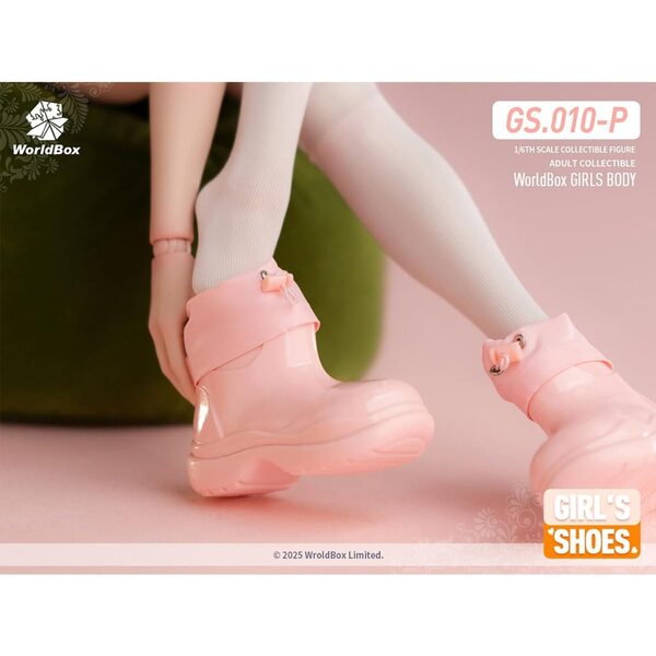HiPlay Rosa Regenstiefel mit Schnürsenkeln, Zubehör 1/6 für Actionfiguren-Puppen