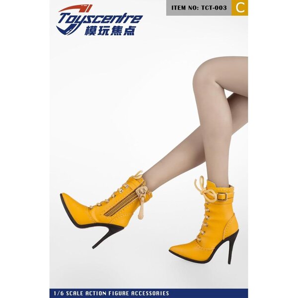 HiPlay Scarpe Tacco Alto Punta Gialle 1/6 per Bambole 12 Pollici Figure Azione