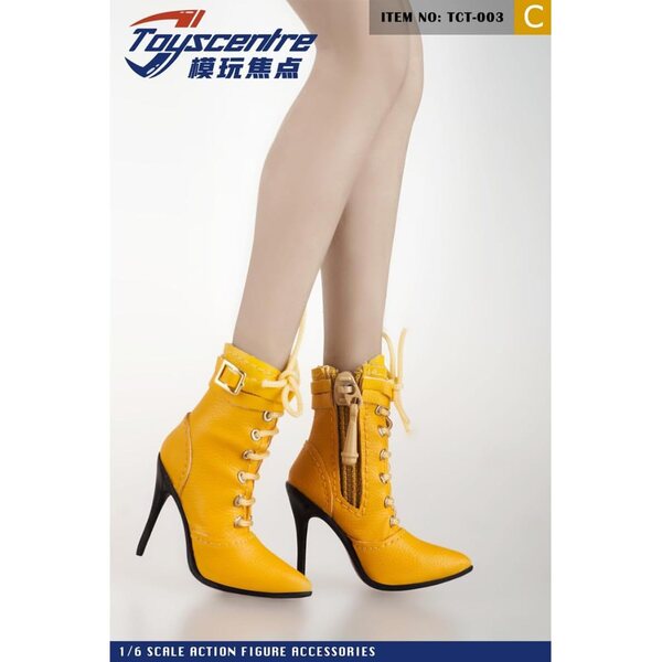 HiPlay Scarpe Tacco Alto Punta Gialle 1/6 per Bambole 12 Pollici Figure Azione