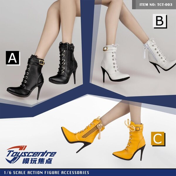 HiPlay Scarpe Tacco Alto Punta Gialle 1/6 per Bambole 12 Pollici Figure Azione