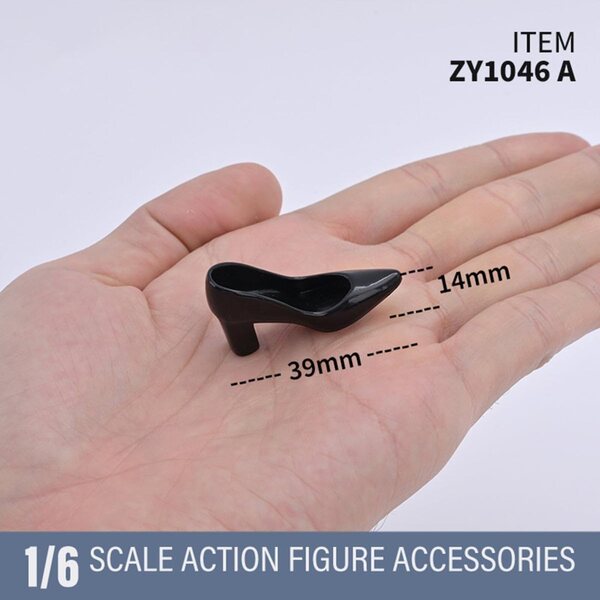 HiPlay ZYTOYS Scarpe col tacco nere 1/6 per bambola 12 pollici accessorio di qualità