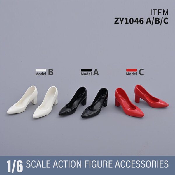 HiPlay ZYTOYS Scarpe col tacco nere 1/6 per bambola 12 pollici accessorio di qualità