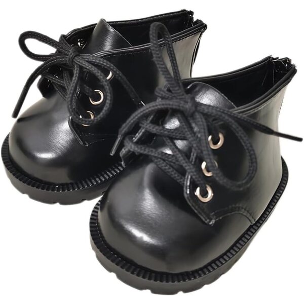 Lederschuhe für 38 cm Puppe niannyyhouse, Modeaccessoires für schwarzes Plüschtier