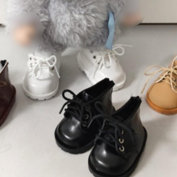 Lederschuhe für 38 cm Puppe niannyyhouse, Modeaccessoires für schwarzes Plüschtier