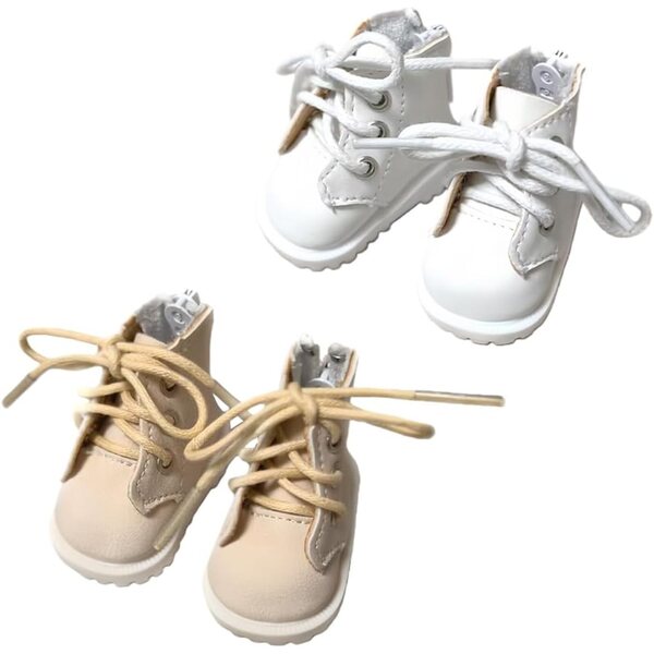 Scarpe alte niannyyhouse per bambole da 15 cm e 1/6 BJD, set 2 paia bianco + beige