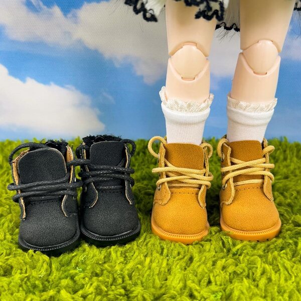 niannyyhouse hohe Schuhe für 15 cm und 1/6 BJD-Puppen, Set 2 Paar weiß + beige