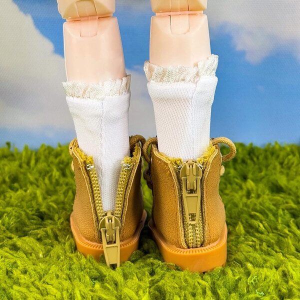 niannyyhouse hohe Schuhe für 15 cm und 1/6 BJD-Puppen, Set 2 Paar weiß + beige