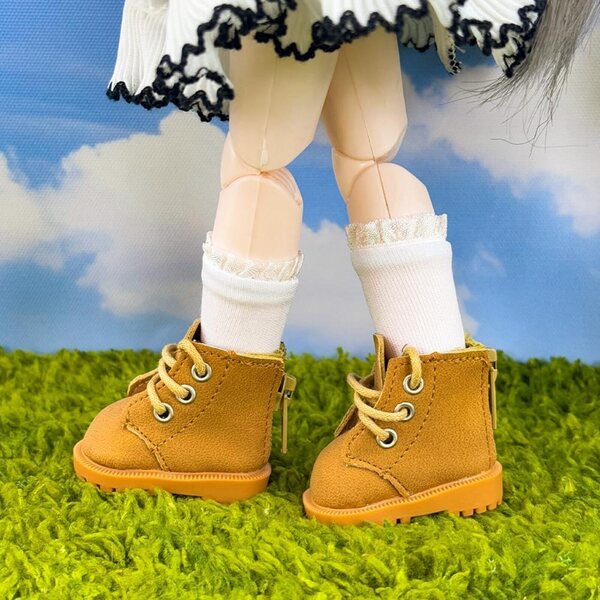 niannyyhouse hohe Schuhe für 15 cm und 1/6 BJD-Puppen, Set 2 Paar weiß + beige