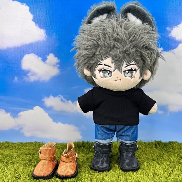 niannyyhouse Scarpe Alte per Bambola di Peluche 20 cm, 2 Paia Nero e Bianco