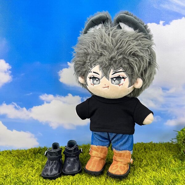 niannyyhouse Scarpe Alte per Bambola di Peluche 20 cm, 2 Paia Nero e Bianco