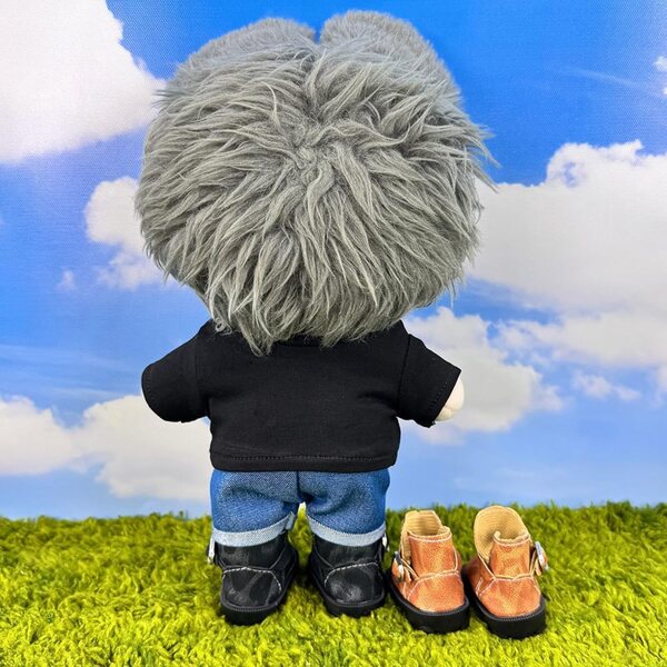 niannyyhouse Scarpe Alte per Bambola di Peluche 20 cm, 2 Paia Nero e Bianco