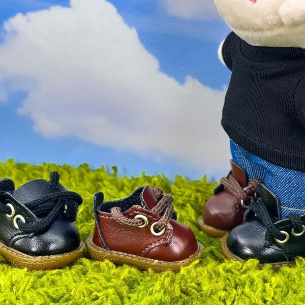 niannyyhouse Scarpe per Bambole di Peluche 10 cm - 2 Paia Nero + Bianco