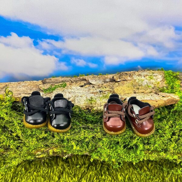niannyyhouse Scarpe per Bambole di Peluche 10 cm - 2 Paia Nero + Bianco