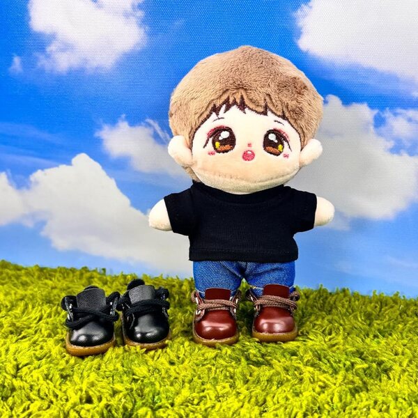 niannyyhouse Scarpe per Bambole di Peluche 10 cm - 2 Paia Nero + Bianco