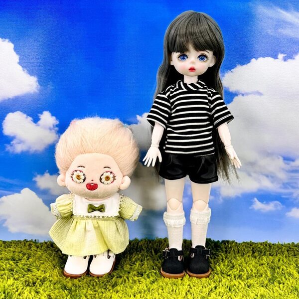 niannyyhouse 1/6 und 1/8 BJD Puppenschuhe, 2 Paar Rosa und Grau, Länge 4,9 cm