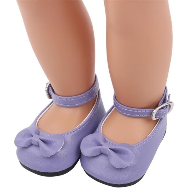 Lila Lederschuhe mit Schnalle für 46 cm große Puppen – Kostümzubehör für amerikanische Puppen