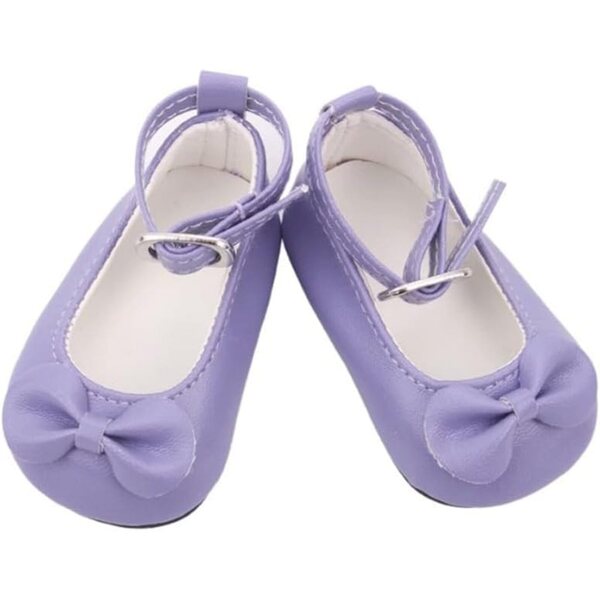 Lila Lederschuhe mit Schnalle für 46 cm große Puppen – Kostümzubehör für amerikanische Puppen