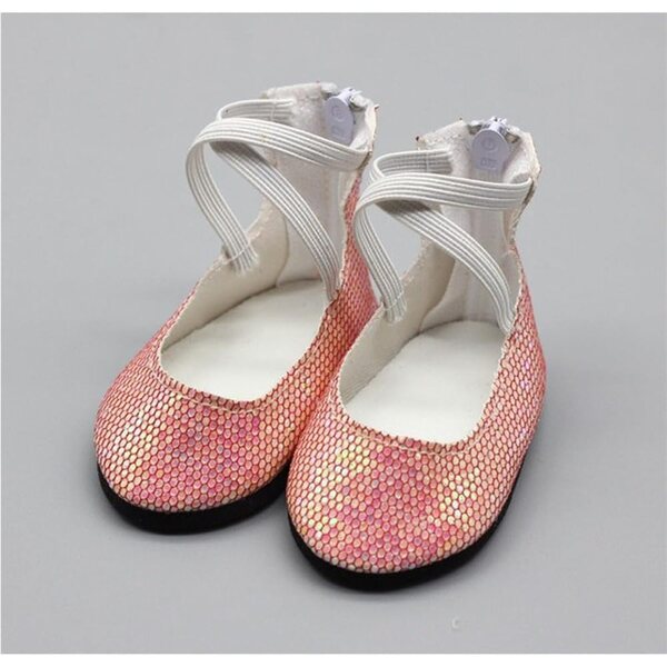 Ballerine con Paillettes e Lacci per Bambole da 46 cm - Scarpe Accessorio Costume
