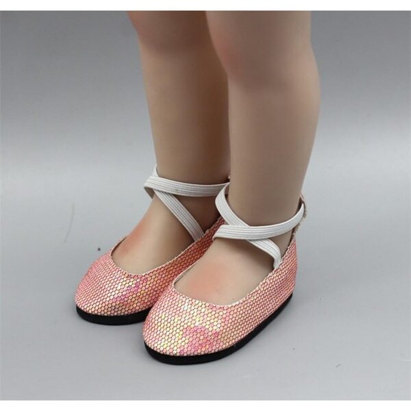 Ballerine con Paillettes e Lacci per Bambole da 46 cm - Scarpe Accessorio Costume