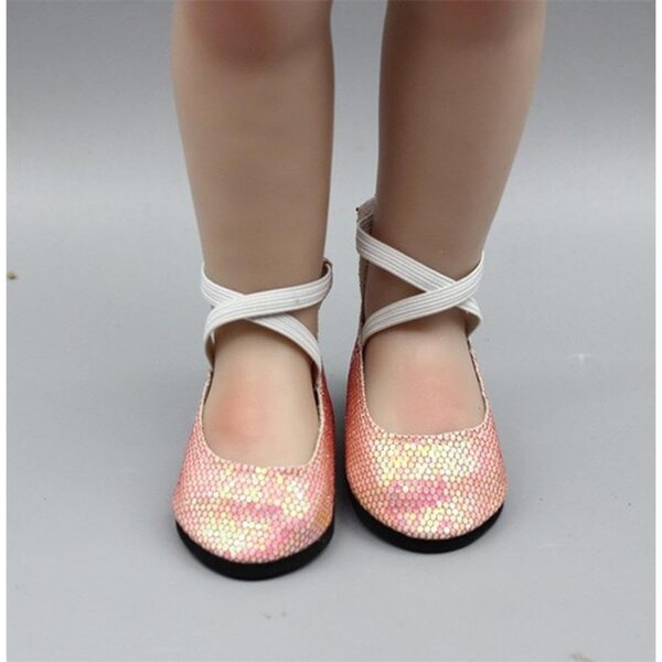 Ballerine con Paillettes e Lacci per Bambole da 46 cm - Scarpe Accessorio Costume