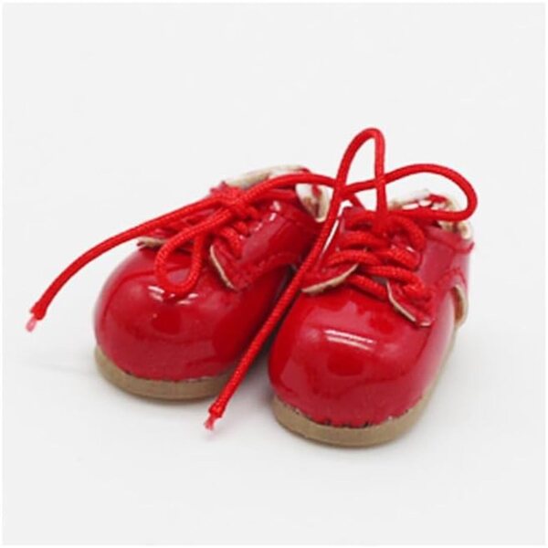Rote Schnürschuhe für BJD Puppen 1/12 Obitsu 11 Freizeitkleidung