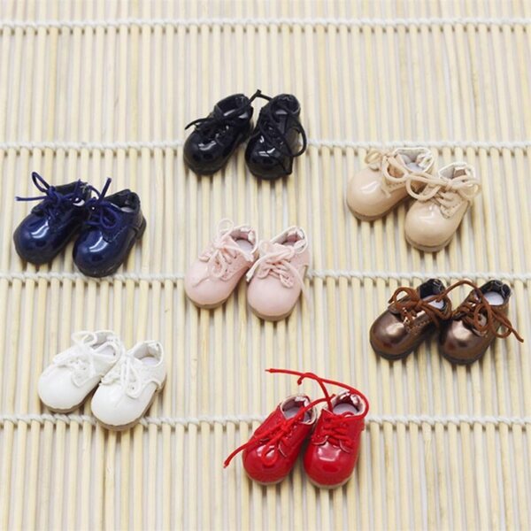 Scarpe Stringate Rosse per Bambole BJD 1/12 Obitsu 11 Abbigliamento Casual