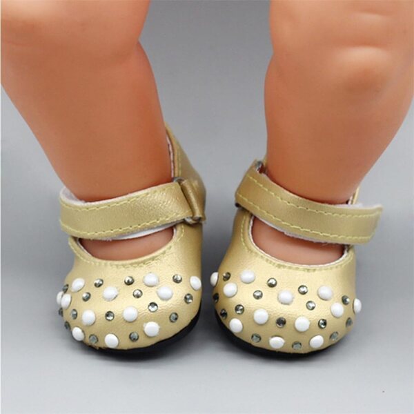 Flache Schuhe mit Schnalle für 46-cm-Puppen – Kostümzubehör für 18-Zoll-Puppen