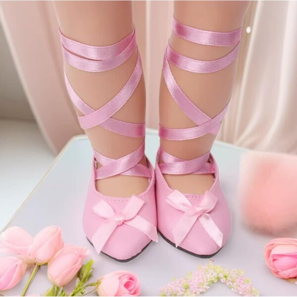 2 Paia di Scarpe Estive per Bambole 18 Pollici—Sandali e Balletto ENIXWH