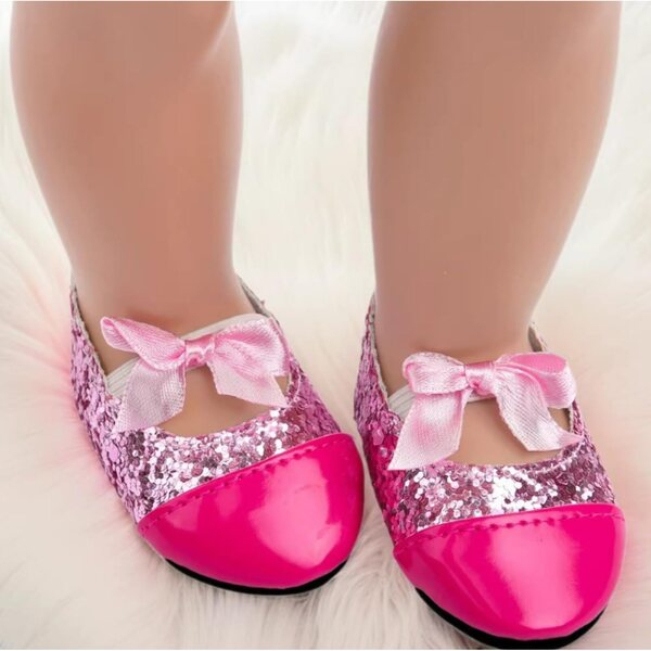 2 Paia di Scarpe Estive per Bambole 18 Pollici—Sandali e Balletto ENIXWH