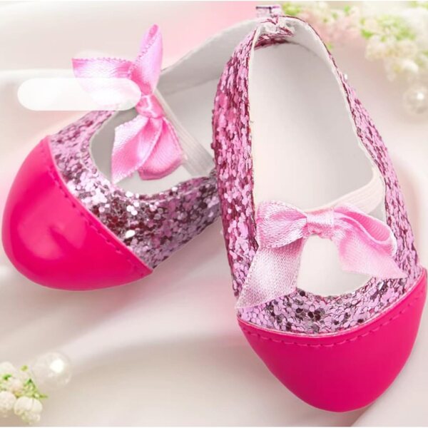 2 Paia di Scarpe Estive per Bambole 18 Pollici—Sandali e Balletto ENIXWH