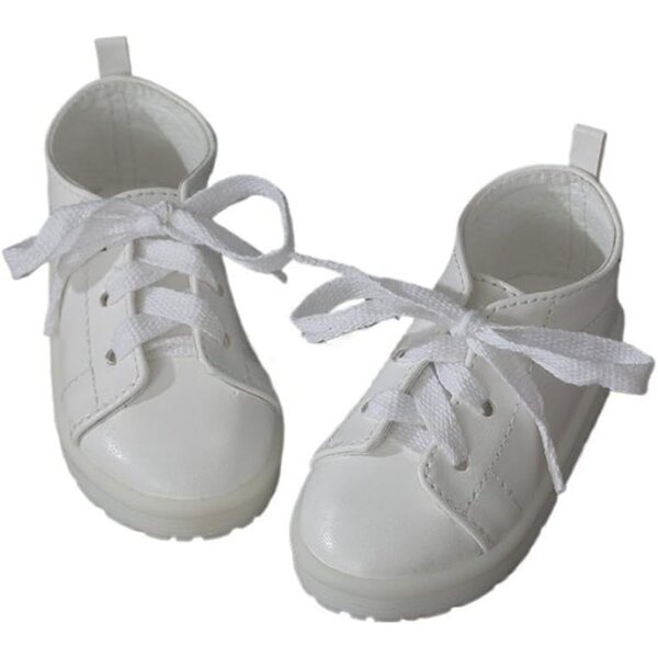 Scarpe Basse Bianche con Lacci per Bambola BJD 1/3 da 60 cm, Accessori Preziosi