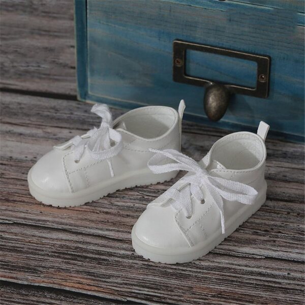 Scarpe Basse Bianche con Lacci per Bambola BJD 1/3 da 60 cm, Accessori Preziosi