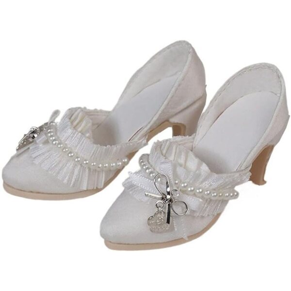 Scarpe con Tacco Alto Bianche per Bambola BJD 1/3 60cm - Accessori di Qualità