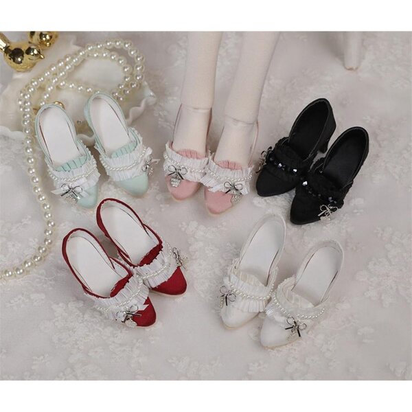 Scarpe con Tacco Alto Bianche per Bambola BJD 1/3 60cm - Accessori di Qualità