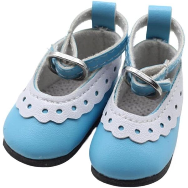Blaue Lederschuhe mit Schnalle und Schnürsenkeln für 1/6 BJD Puppe – hochwertige Accessoires