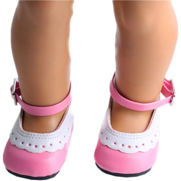 Lederschuhe für 46 cm große Puppen mit Schnalle – Kostümzubehör für amerikanische Puppen