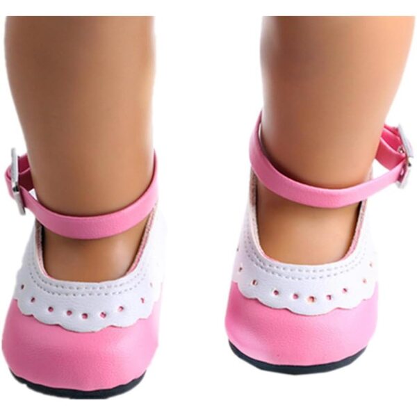 Lederschuhe für 46 cm große Puppen mit Schnalle – Kostümzubehör für amerikanische Puppen