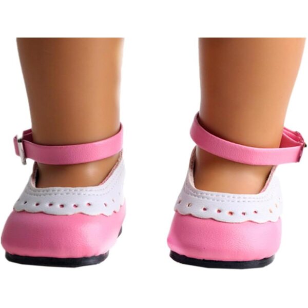 Lederschuhe für 46 cm große Puppen mit Schnalle – Kostümzubehör für amerikanische Puppen