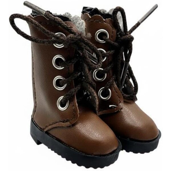 Braune Stiefel für 30-cm-Puppen mit Reißverschluss hinten und realistischen Details