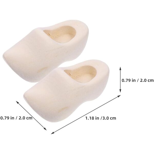 Set 6 paia mini scarpe in legno per casa delle bambole zoccoli olandesi vintage